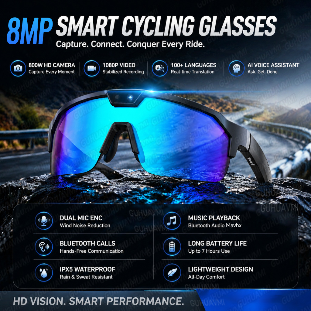 Audio Music New - New POV Sports Cycling Smart Glasses