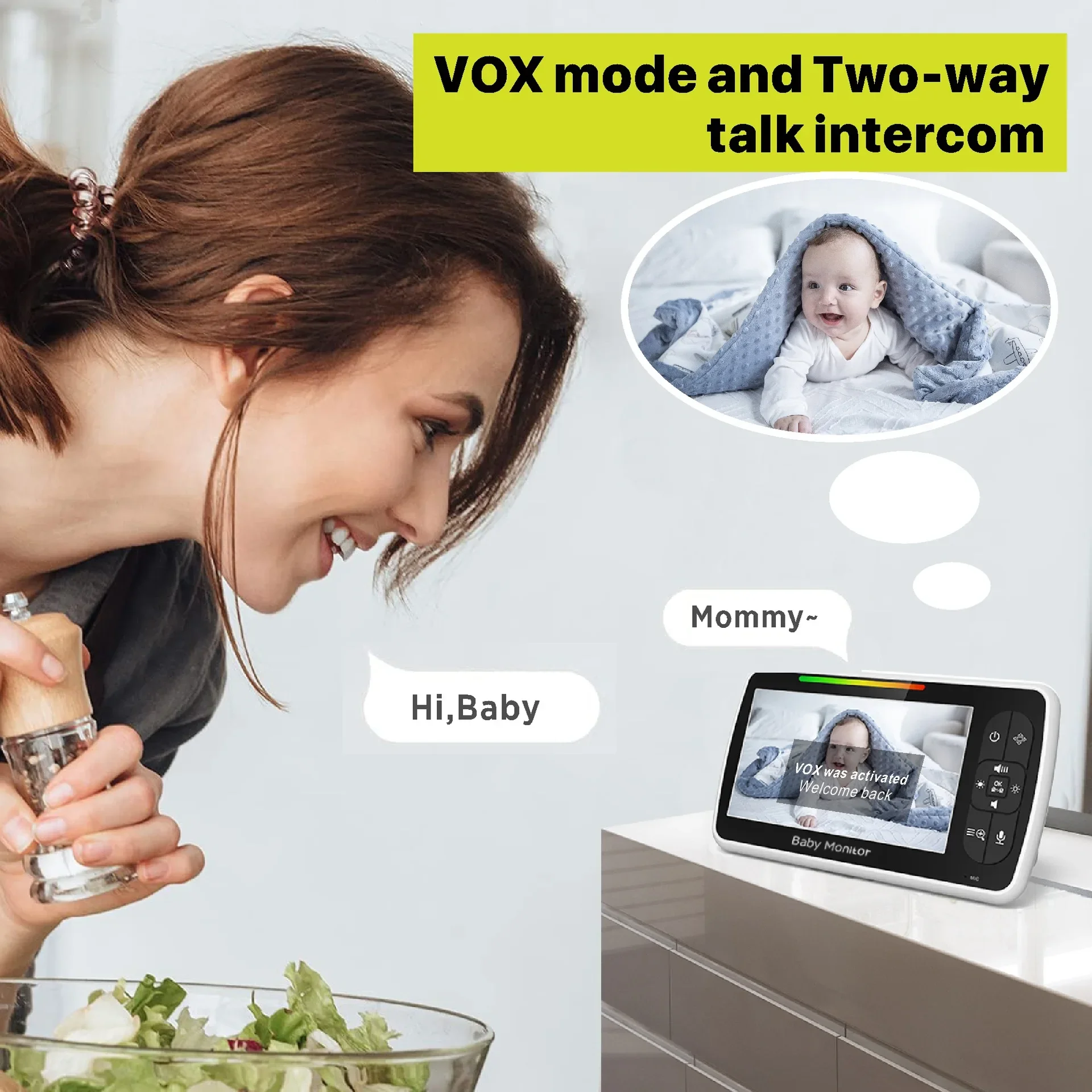 5.0 Inch Video Baby Monitor Wi – обзор и цена Audio Music Kids