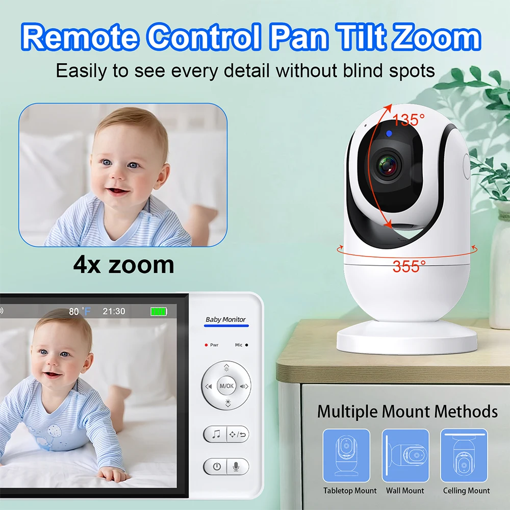 No WiFi 7 Inch Baby Monitor 2- – обзор и цена Audio Music Kids