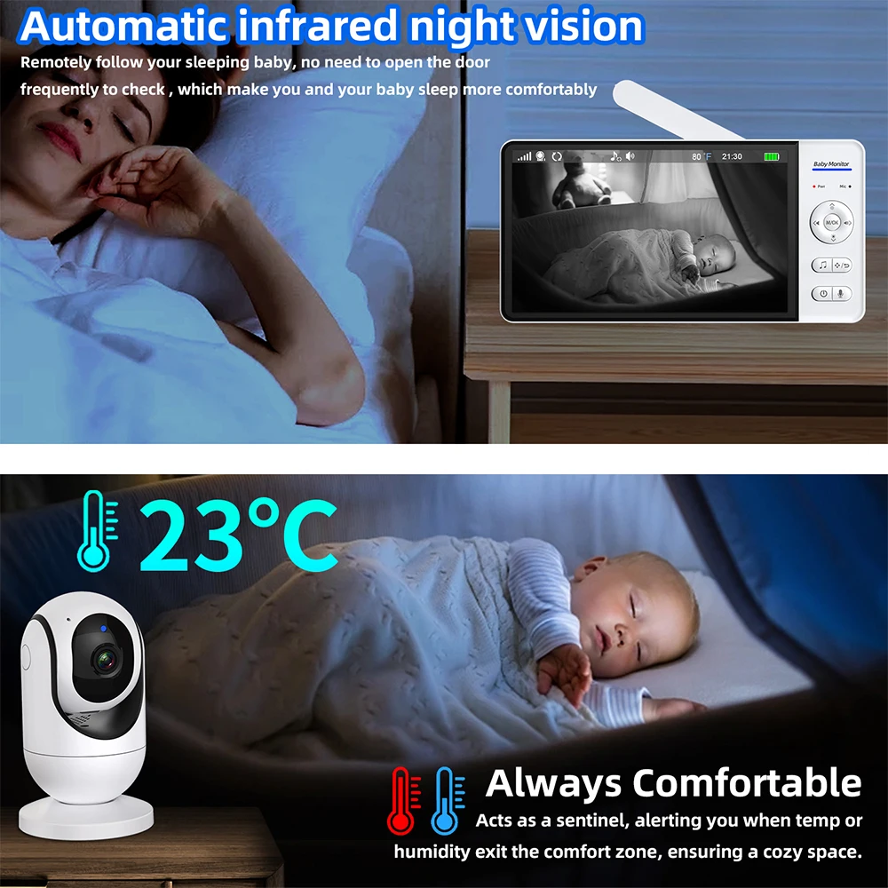 No WiFi 7 Inch Baby Monitor 2- – обзор и цена Audio Music Kids