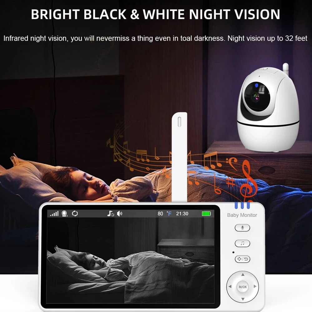 5 Inch Video Baby Monitor With – обзор и цена Audio Music Kids